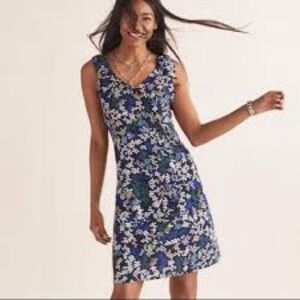 CAbi Blue and White Floral Mini Dress
